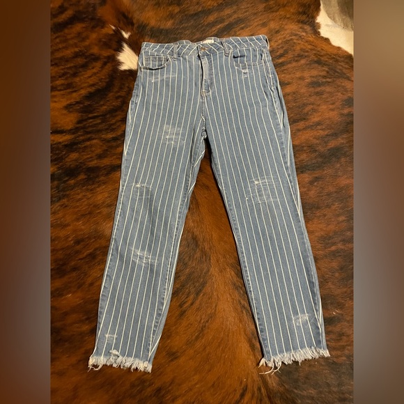 Cello Denim - Cello Stripped Raw Hem Denim Jeans